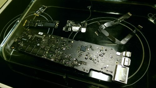 Delene tørker, alt er reint.